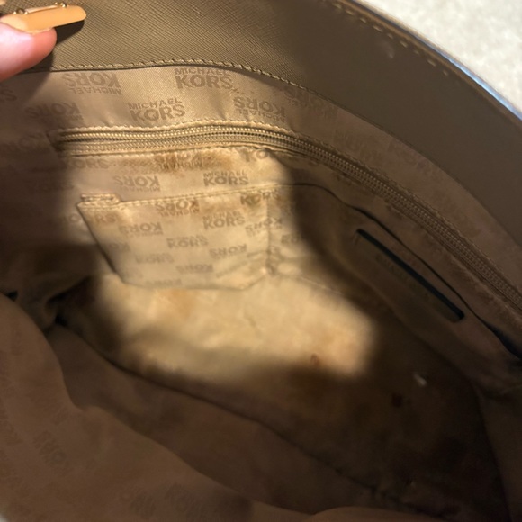 Michael Kors Beige Taupe Mirror MirroredTote Bag Shoulder Purse - Picture 12 of 14